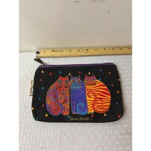 Laurel Burch cats zipper cosmetic bag 8"x6"